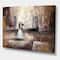Designart - Black And White Couple Dancing In Hall With Piano - Traditional Canvas Wall Art Print
